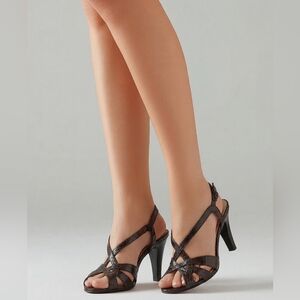 TALBOTS Judy3 Bittetsweet Chocolate Strappy Heels Sz 7.5